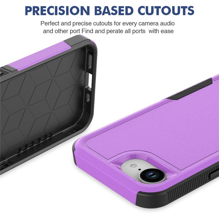 For iPhone 16e Case 2 in 1 PC + TPU Shockproof Phone Cover - Purple