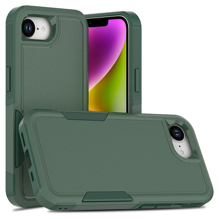 For iPhone 16e Case 2 in 1 PC + TPU Shockproof Phone Cover - Dark Green