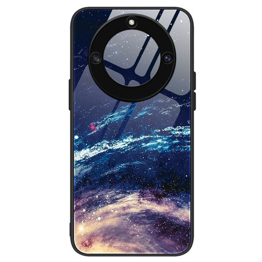 For Honor X40 5G Anti-scratch PC+TPU+Tempered Glass Shockproof Phone Cover Pattern Printing Anti-fading Phone Case - The Milky Way