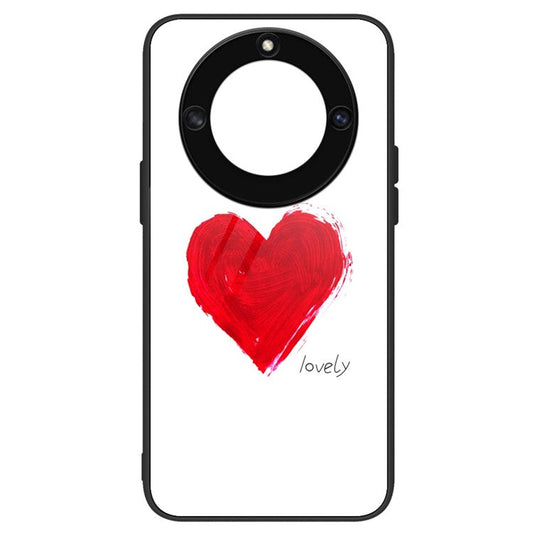 For Honor X40 5G Anti-scratch PC+TPU+Tempered Glass Shockproof Phone Cover Pattern Printing Anti-fading Phone Case - Lovely
