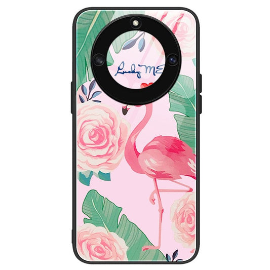 For Honor X40 5G Anti-scratch PC+TPU+Tempered Glass Shockproof Phone Cover Pattern Printing Anti-fading Phone Case - Bird