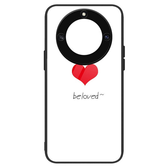 For Honor X40 5G Anti-scratch PC+TPU+Tempered Glass Shockproof Phone Cover Pattern Printing Anti-fading Phone Case - Beloved