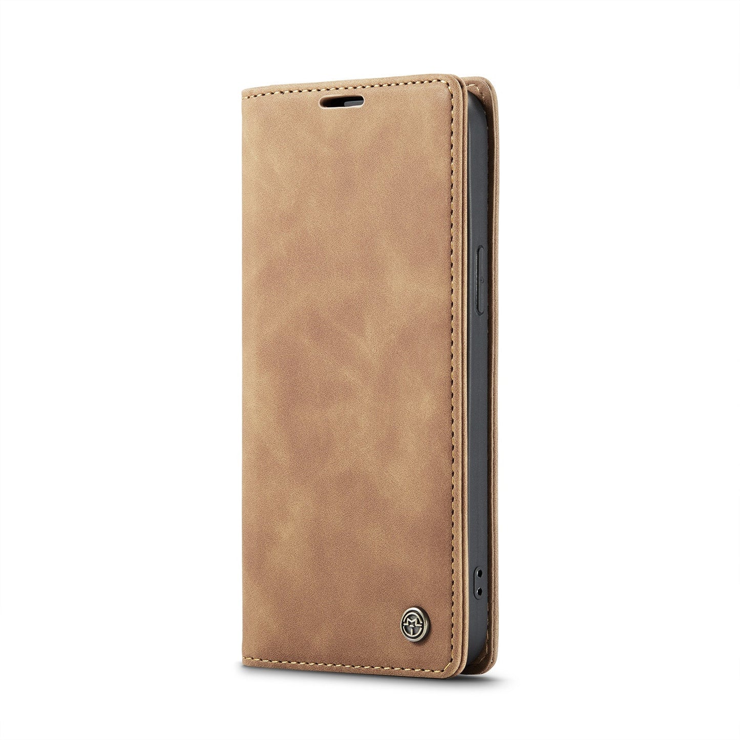 For iPhone 16e Wallet Case CASEME 013 Series PU Leather Phone Cover Stand - Brown