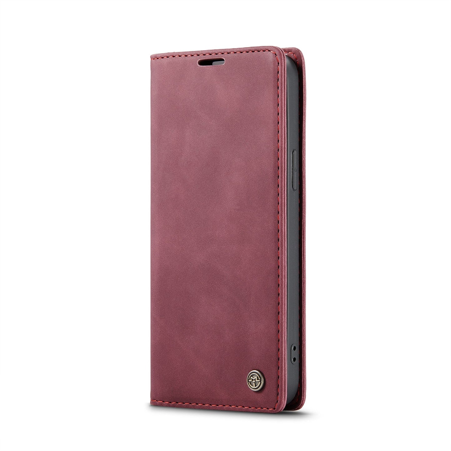 For iPhone 16e Wallet Case CASEME 013 Series PU Leather Phone Cover Stand - Red