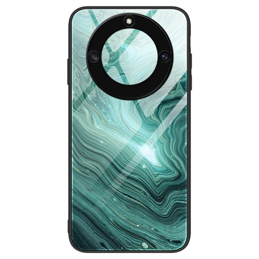 For Honor X40 5G Tempered Glass+TPU Shockproof Phone Cover Marble Pattern Printing Phone Case - DL02