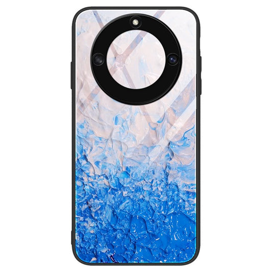 For Honor X40 5G Tempered Glass+TPU Shockproof Phone Cover Marble Pattern Printing Phone Case - DL07