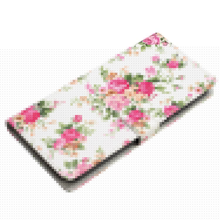 For Samsung Galaxy S25 Edge Wallet Case PU Leather Pattern Printing Stand Phone Cover with Strap - Red Flowers
