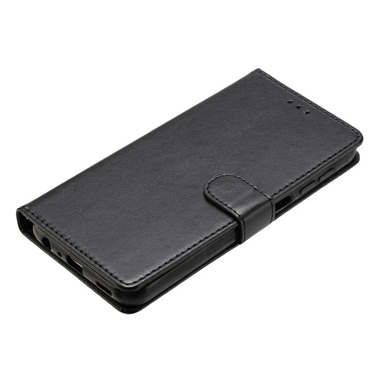 For Oppo Reno13 Pro 5G Leather Case Wallet Stand Phone Cover with Handy Strap - Black