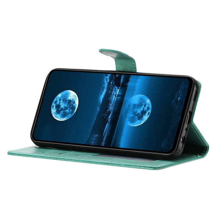 For Oppo Reno13 Pro 5G Leather Case Wallet Stand Phone Cover with Handy Strap - Green