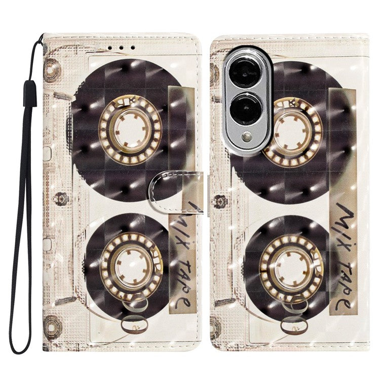 For Samsung Galaxy S25 Edge Case PU Leather Wallet Phone Cover 3D Pattern Printing - Tape