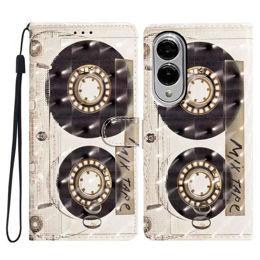 For Samsung Galaxy S25 Edge Case PU Leather Wallet Phone Cover 3D Pattern Printing - Tape