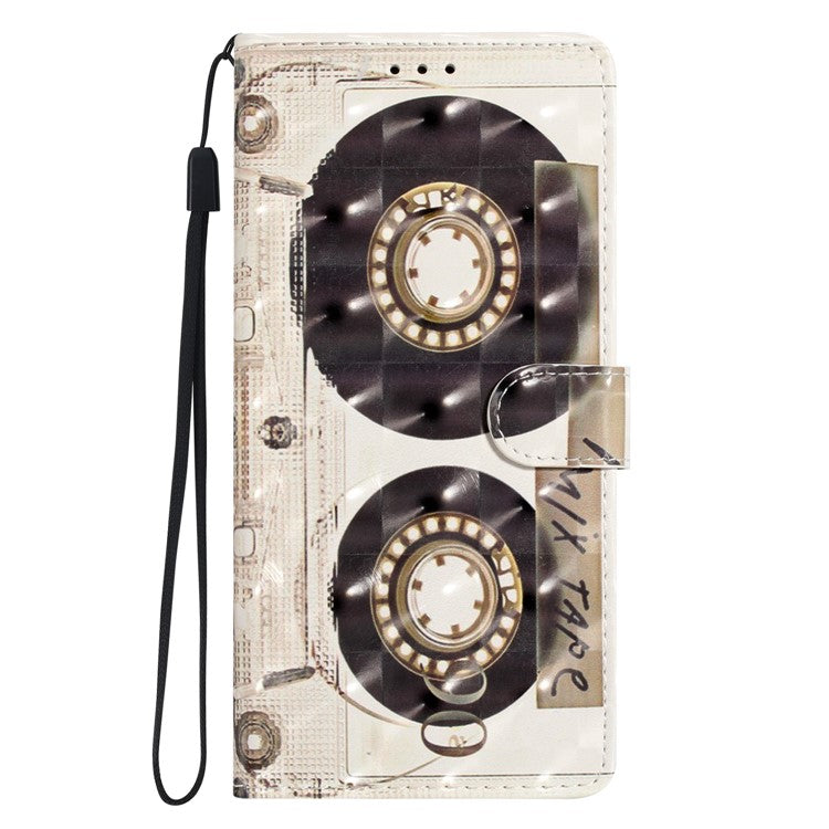 For Samsung Galaxy S25 Edge Case PU Leather Wallet Phone Cover 3D Pattern Printing - Tape