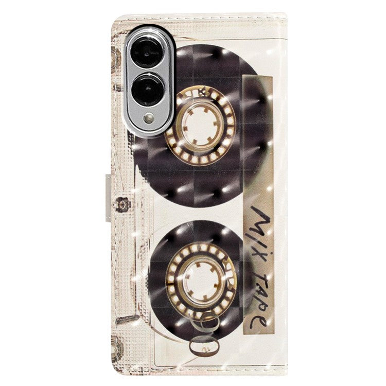 For Samsung Galaxy S25 Edge Case PU Leather Wallet Phone Cover 3D Pattern Printing - Tape