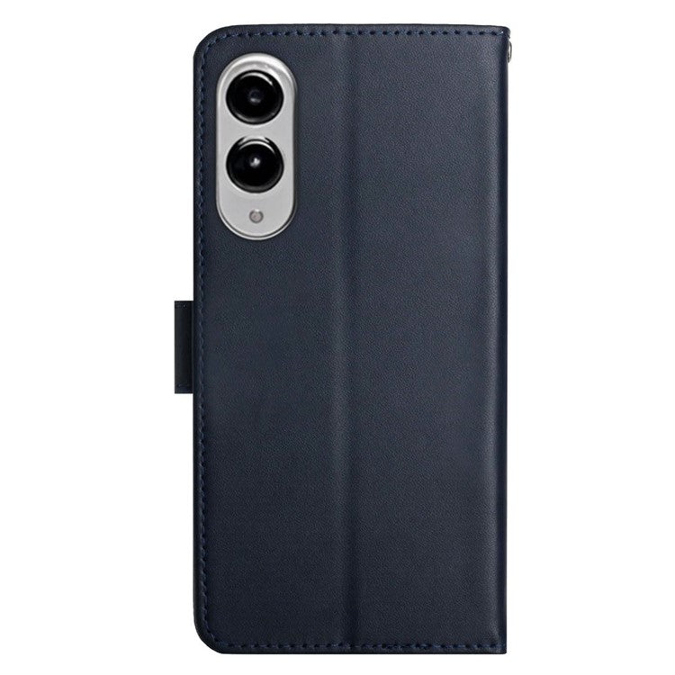 For Samsung Galaxy S25 Edge Case Genuine Cow Leather Phone Cover Nappa Texture - Blue