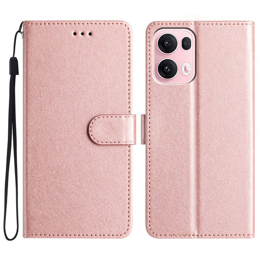 For Oppo Reno13 Pro 5G Wallet Case Leather Folio Phone Cover Magnetic Clasp - Rose Gold