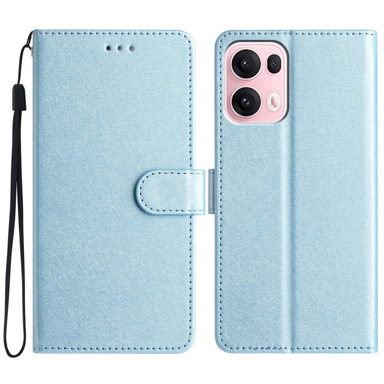 For Oppo Reno13 Pro 5G Wallet Case Leather Folio Phone Cover Magnetic Clasp - Baby Blue