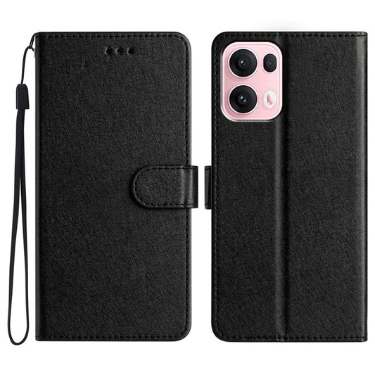 For Oppo Reno13 Pro 5G Wallet Case Leather Folio Phone Cover Magnetic Clasp - Black