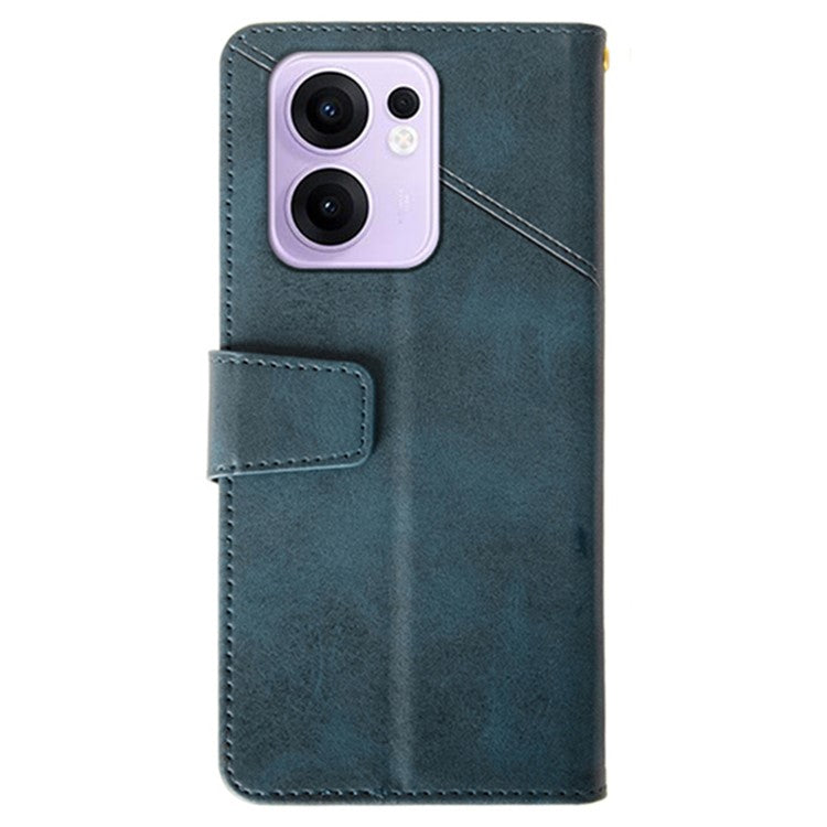 IDEWEI For Oppo Reno13 F 5G Case Leather Wallet Phone Cover Stand Calf Texture - Blue