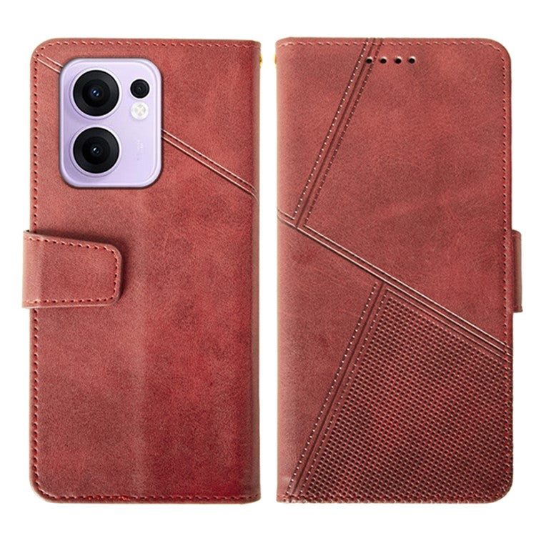 IDEWEI For Oppo Reno13 F 5G Case Leather Wallet Phone Cover Stand Calf Texture - Red