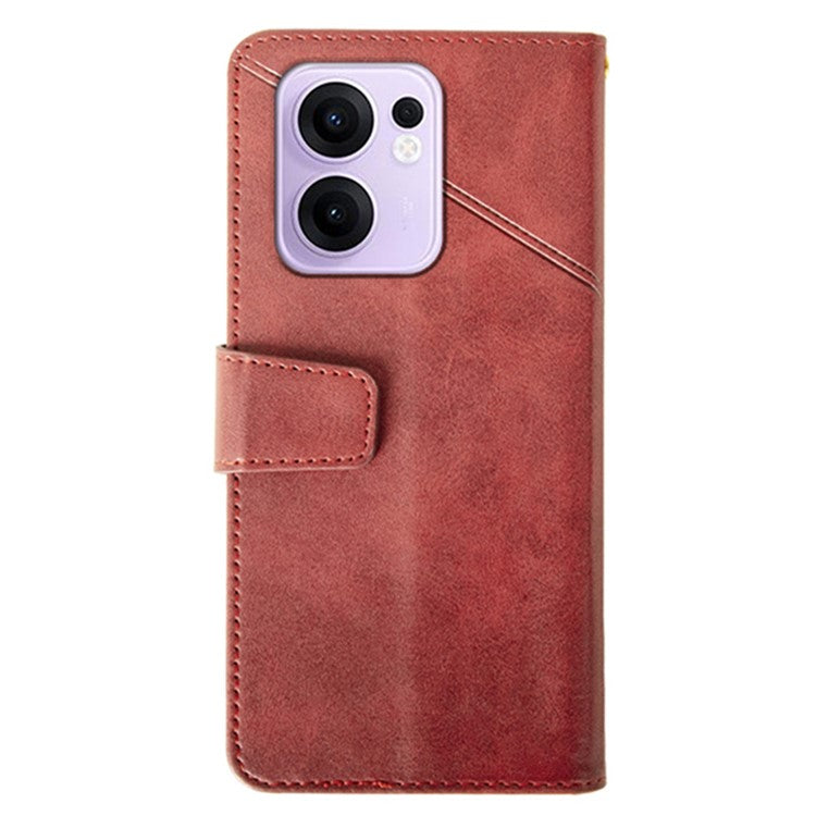 IDEWEI For Oppo Reno13 F 5G Case Leather Wallet Phone Cover Stand Calf Texture - Red