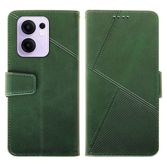 IDEWEI For Oppo Reno13 F 5G Case Leather Wallet Phone Cover Stand Calf Texture - Green