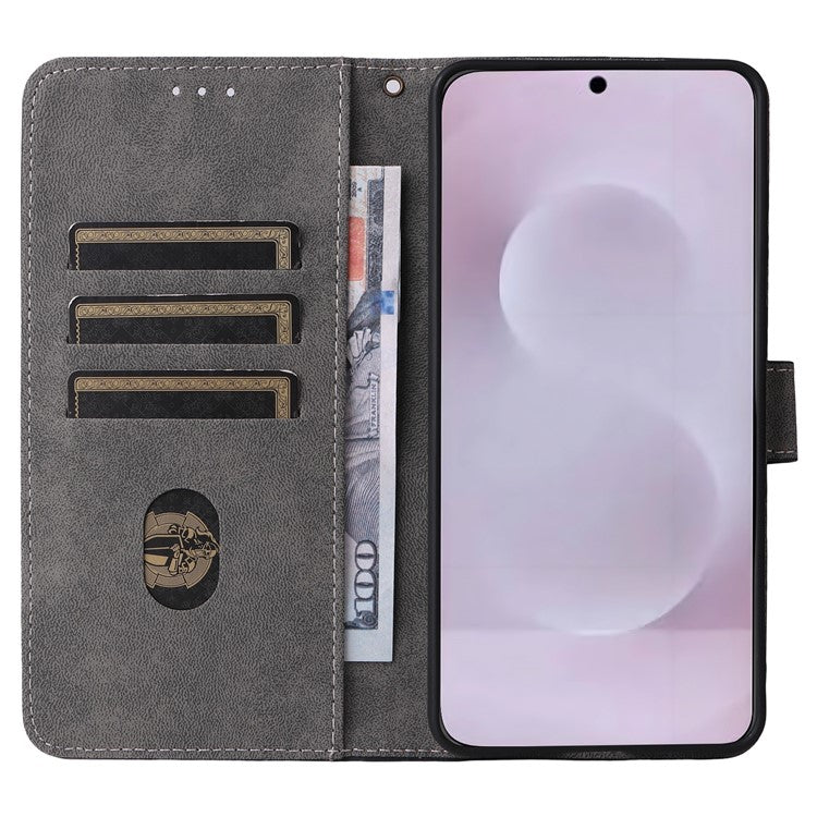 For Samsung Galaxy S25 Edge Case Wallet RFID Blocking PU Leather Cover Viewing Stand - Brown