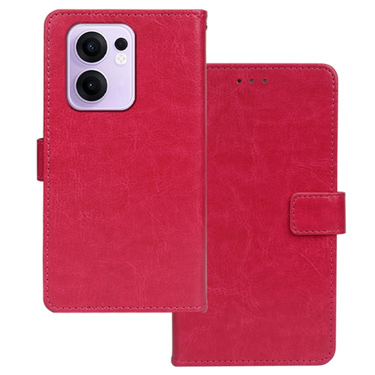 IDEWEI For Oppo Reno13 F 5G Case Wallet Leather Phone Cover Crazy Horse Texture - Rose