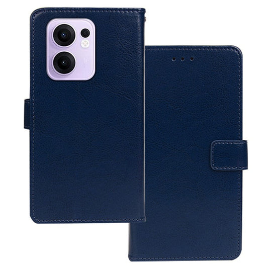IDEWEI For Oppo Reno13 F 5G Case Wallet Leather Phone Cover Crazy Horse Texture - Blue