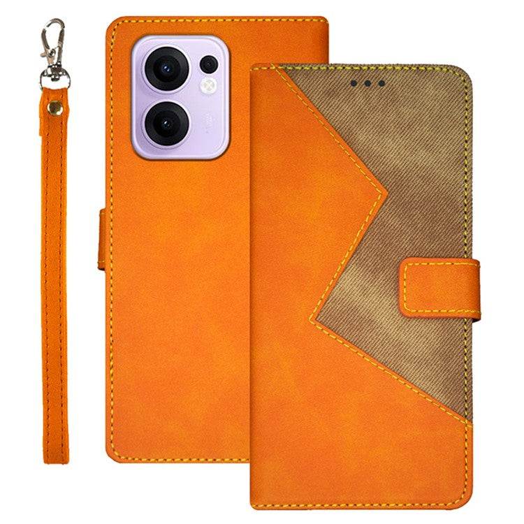 IDEWEI For Oppo Reno13 F 5G Case Card Slots Splicing Color Leather Phone Cover - Yellow