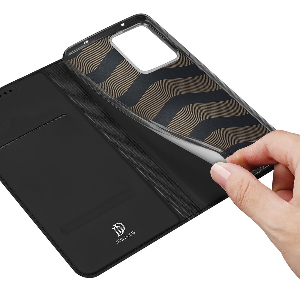 For Oppo Reno13 F 4G / Oppo Reno13 F 5G Case DUX DUCIS Skin Pro Series Leather Stand Cover Card Holder - Black