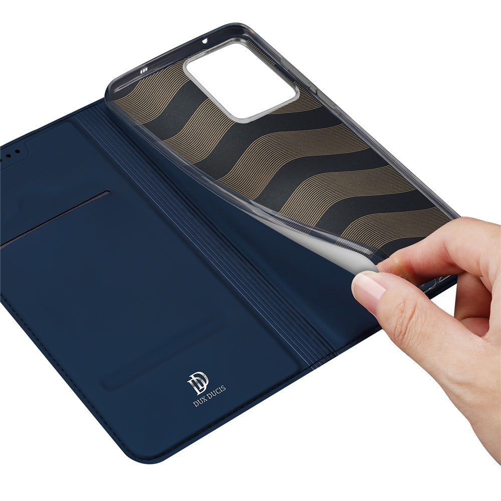 For Oppo Reno13 F 4G / Oppo Reno13 F 5G Case DUX DUCIS Skin Pro Series Leather Stand Cover Card Holder - Blue