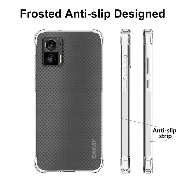 ENKAY HAT PRINCE For Motorola Edge 30 Neo 5G  Anti-slip Strip Edge TPU Case Drop-proof Transparent Phone Cover