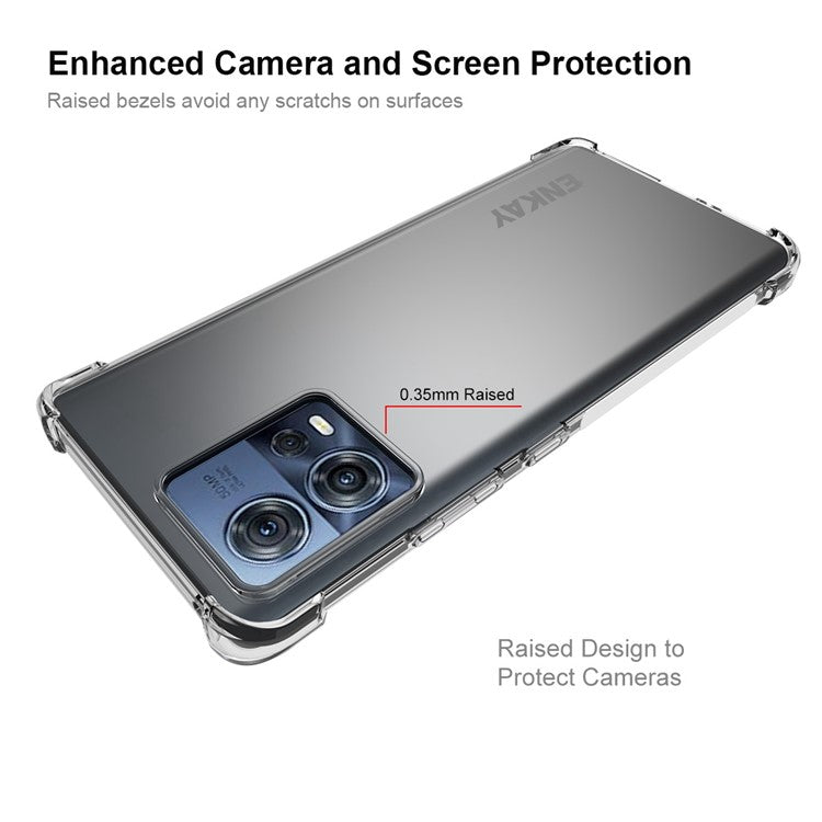 ENKAY HAT PRINCE For Motorola Moto S30 Pro 5G Thickened Corners TPU Case Anti-slip Strip Edge Shockproof Phone Cover