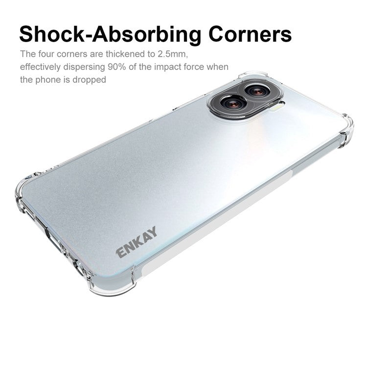 ENKAY HAT PRINCE For Honor X40i 5G Thickened Corners Crystal Clear Phone Case Anti-slip Strip Edge TPU Shell
