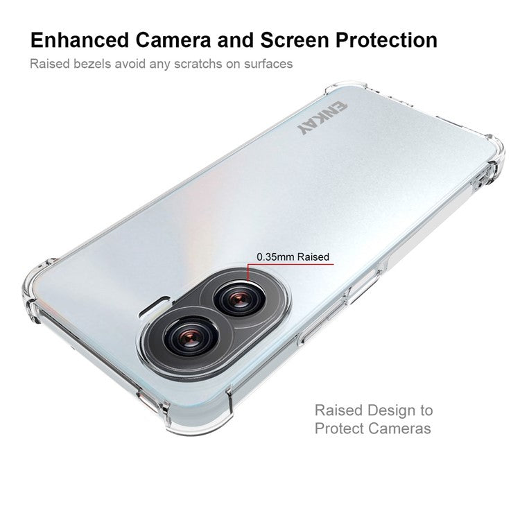 ENKAY HAT PRINCE For Honor X40i 5G Thickened Corners Crystal Clear Phone Case Anti-slip Strip Edge TPU Shell