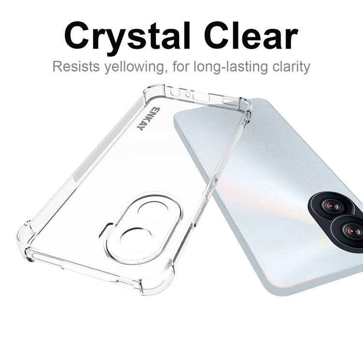 ENKAY HAT PRINCE For Honor X40i 5G Thickened Corners Crystal Clear Phone Case Anti-slip Strip Edge TPU Shell