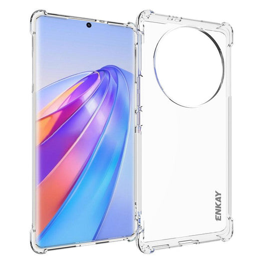 ENKAY HAT PRINCE For Honor X40 5G / X9a 5G / Magic5 Lite 5G Drop-proof Clear Phone Case Anti-slip Strip Edge Thickened Corners TPU Cover