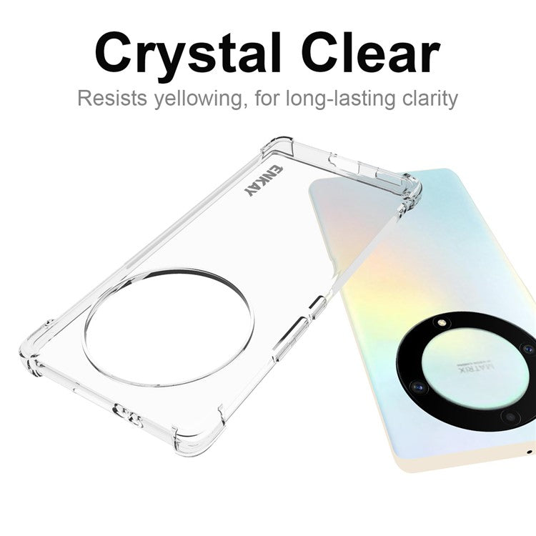 ENKAY HAT PRINCE For Honor X40 5G / X9a 5G / Magic5 Lite 5G Drop-proof Clear Phone Case Anti-slip Strip Edge Thickened Corners TPU Cover