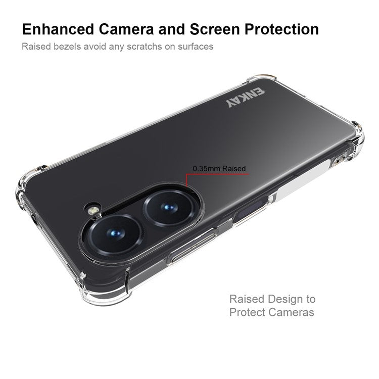 ENKAY HAT PRINCE For Asus Zenfone 9 5G Shockproof Crystal Clear Phone Case with Shock-Absorbing Corners Protective TPU Back Cover