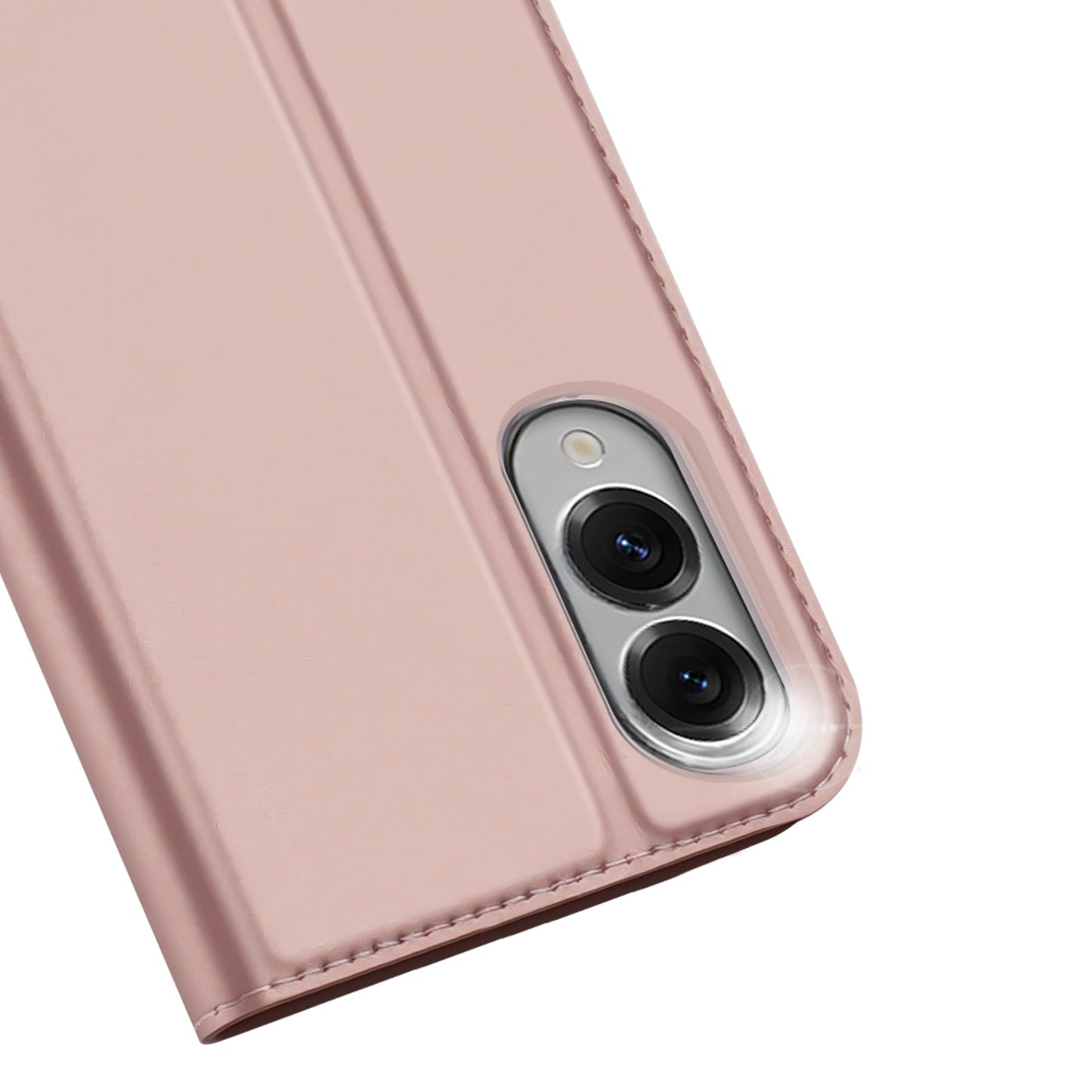 For Samsung Galaxy S25 Edge Case DUX DUCIS Skin Pro Series Leather Cover Card Holder - Pink