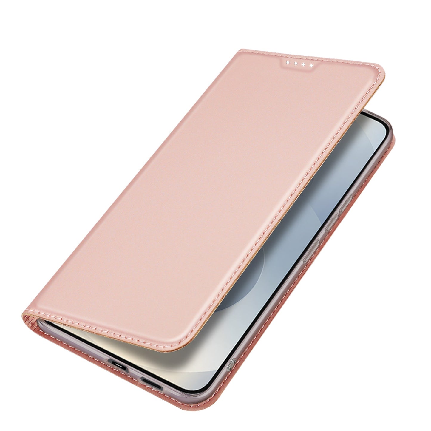 For Samsung Galaxy S25 Edge Case DUX DUCIS Skin Pro Series Leather Cover Card Holder - Pink