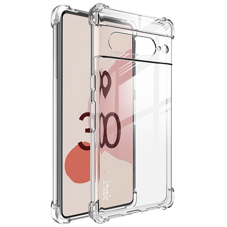 IMAK For Google Pixel 7 Pro 5G Clear TPU Phone Back Cover Four Corner Airbag Drop-proof Case - Transparent