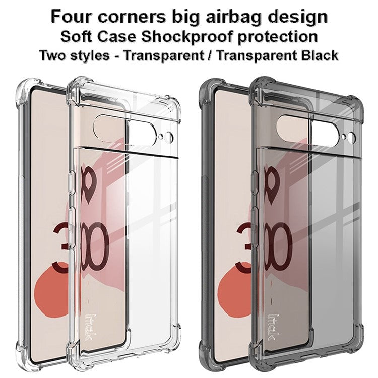 IMAK For Google Pixel 7 Pro 5G Clear TPU Phone Back Cover Four Corner Airbag Drop-proof Case - Transparent
