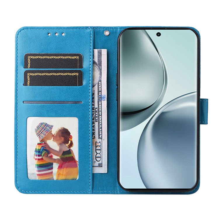For Realme 14 Pro 5G Case Sunflower Imprint Leather Wallet Phone Cover - Blue