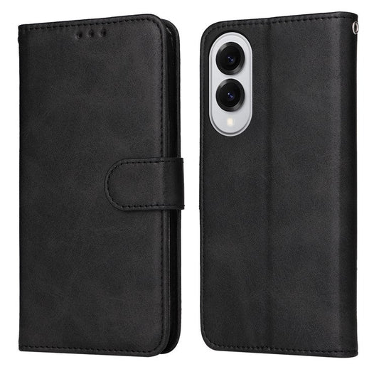 For Samsung Galaxy S25 Edge Case Wallet PU Leather Folio Flip Phone Cover - Black