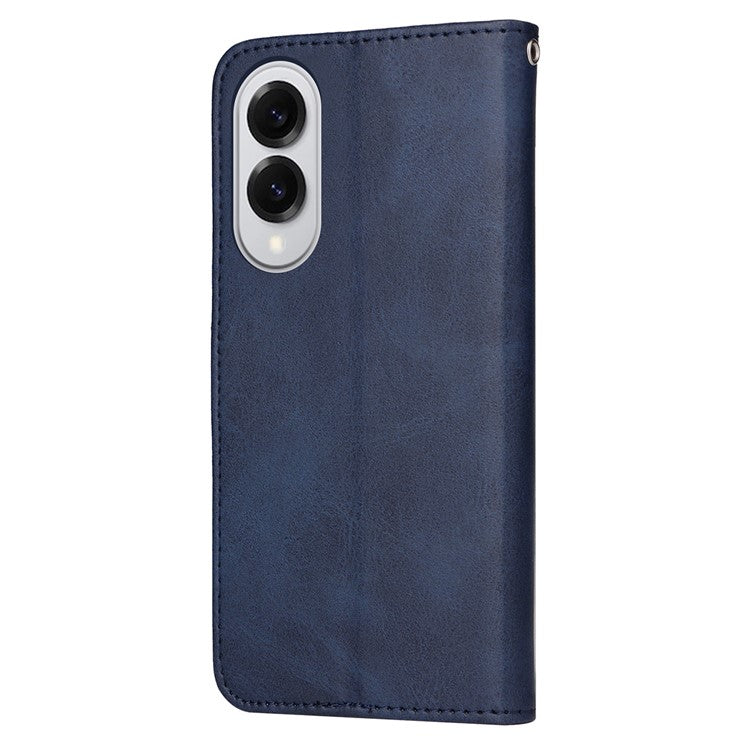 For Samsung Galaxy S25 Edge Case Wallet PU Leather Folio Flip Phone Cover - Blue
