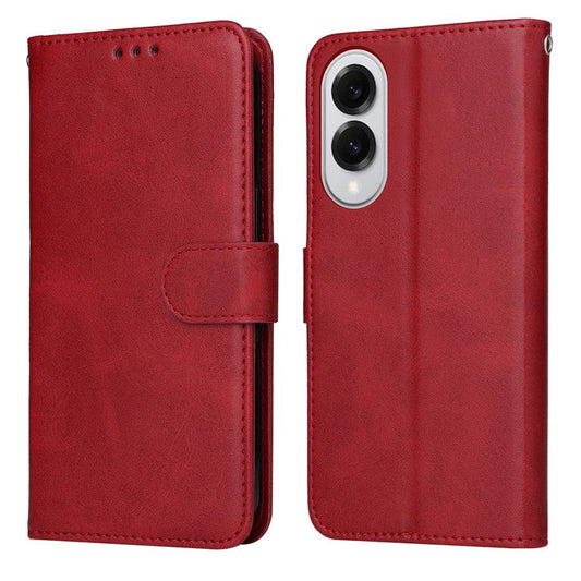 For Samsung Galaxy S25 Edge Case Wallet PU Leather Folio Flip Phone Cover - Red
