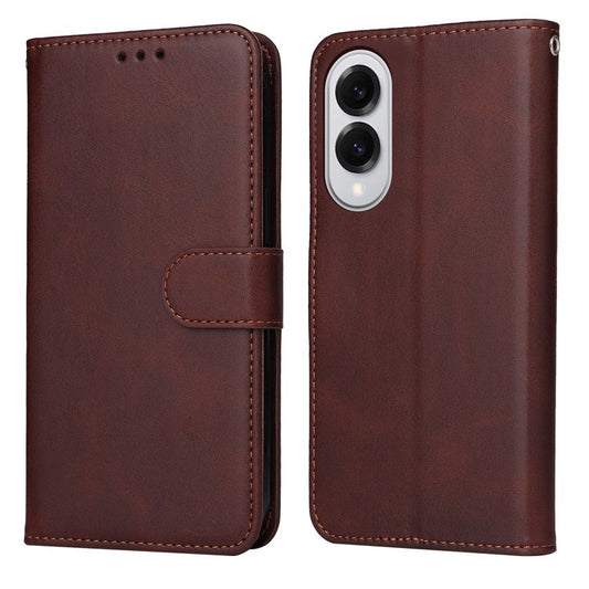 For Samsung Galaxy S25 Edge Case Wallet PU Leather Folio Flip Phone Cover - Brown