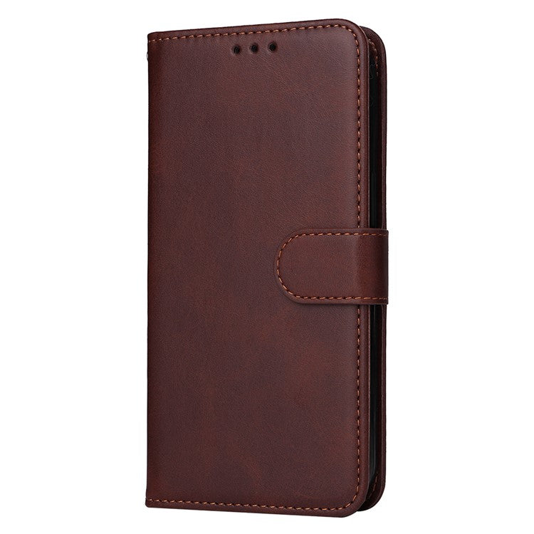 For Samsung Galaxy S25 Edge Case Wallet PU Leather Folio Flip Phone Cover - Brown