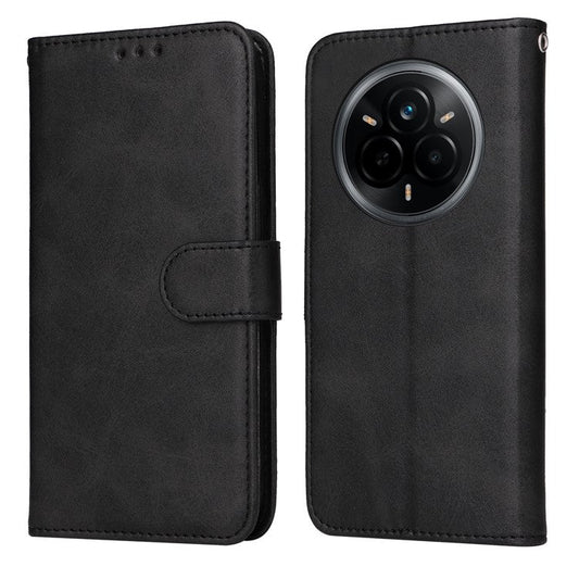 For Realme 14 Pro 5G Case Wallet PU Leather Folio Flip Phone Cover - Black